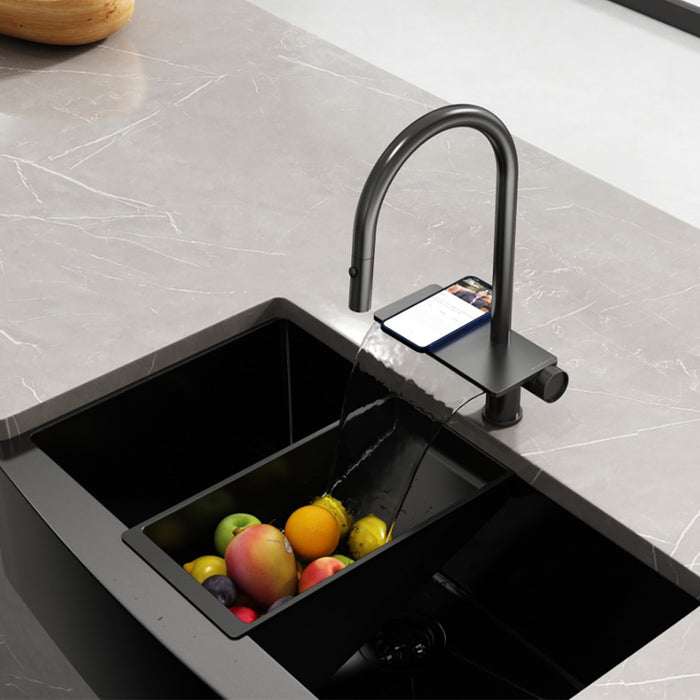 TIFFANY Single handle Pull-down Spray & Waterfall Kitchen Faucet - F27114
