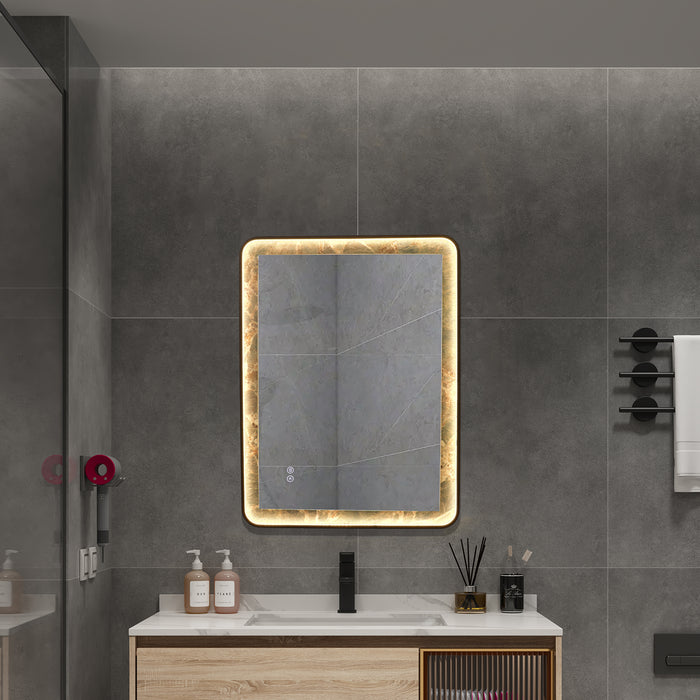 INFINITY RD Singtered Stone Bathroom LED Vanity Mirror (Amazon Green Background) - LEDBMF217GSLAB