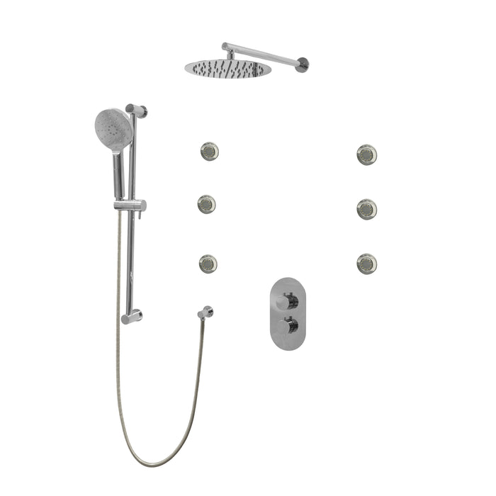 CRYSTAL Three Way Thermostatic Shower System - Kit 3