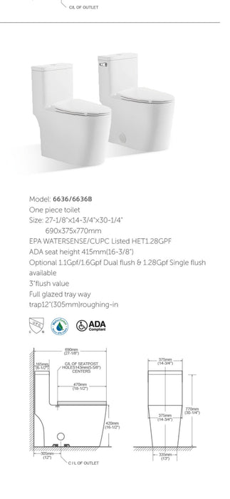 T-6636 One Piece Regular Toilet