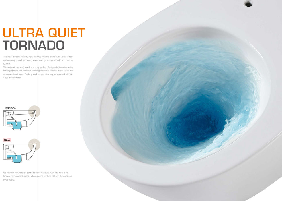 WHT-C1 Wall Hung Toilet Set Includes Toilet, Water Tank & Wall Panel