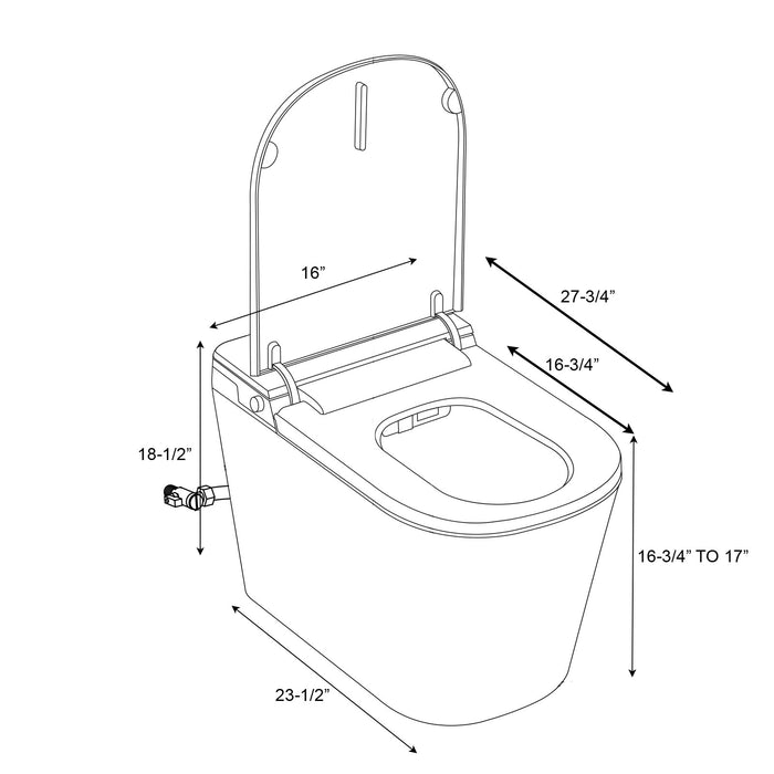 HygeniQ Smart toilets with built-in tank Integrated Smart Toilet - SMT-M6