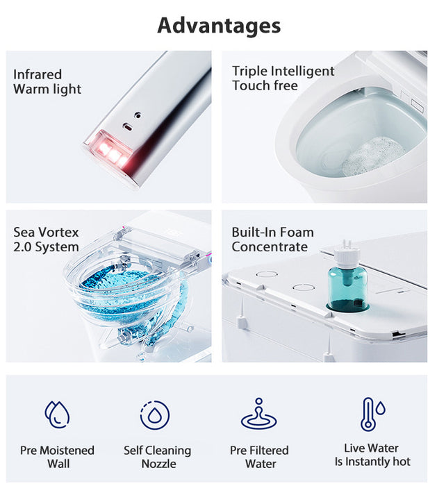 Smart toilets with built-in tank Integrated Smart Toilet (SMT-V9D)