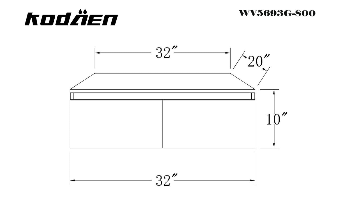 AVENIR Wallmount Vanities Combination Kit 1 - WV5693G + BASIN5693