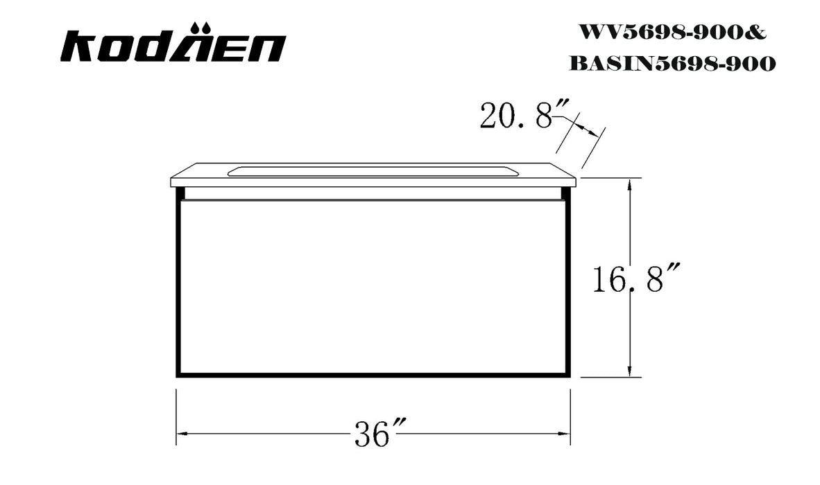 NEO Wallmount Vanities Combination - WV5698 + BASIN5698