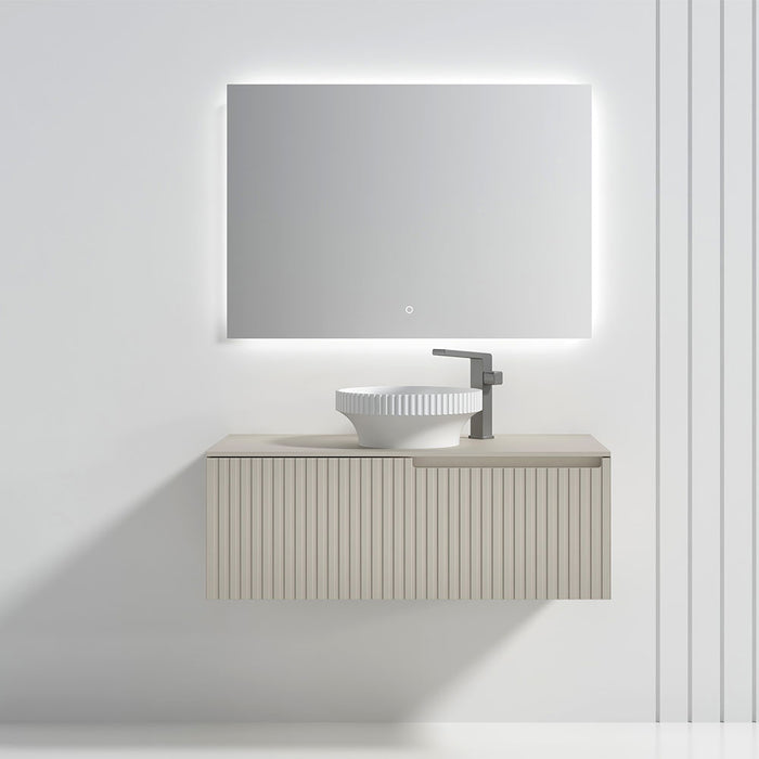 BEIGE T - Modern Wallmount Vanities (WV6011BEG + VS6011MW)