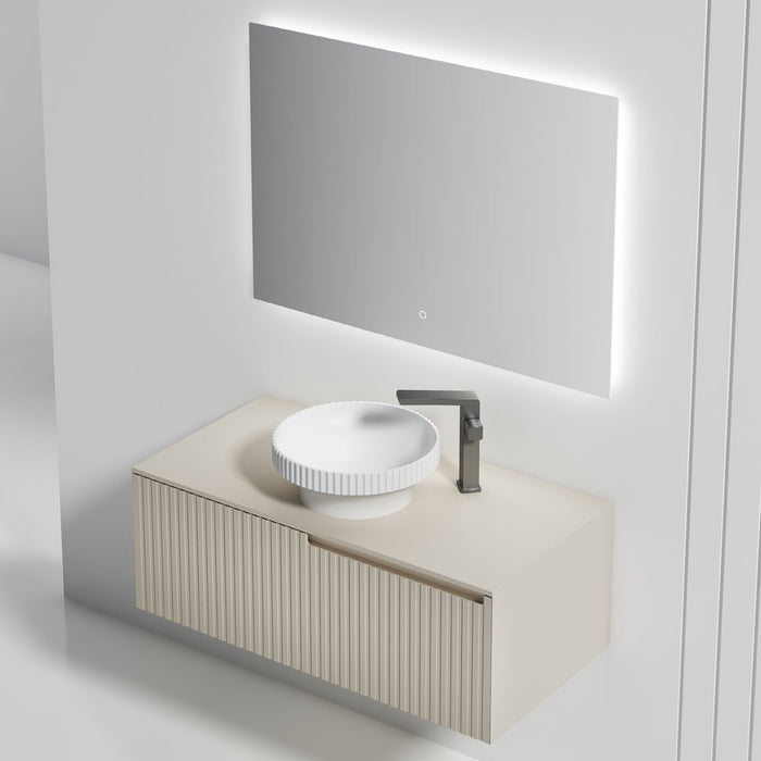 BEIGE T - Modern Wallmount Vanities (WV6011BEG + VS6011MW)