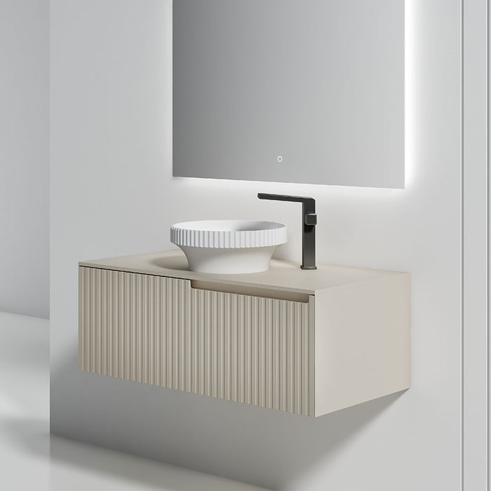 BEIGE T - Modern Wallmount Vanities (WV6011BEG + VS6011MW)