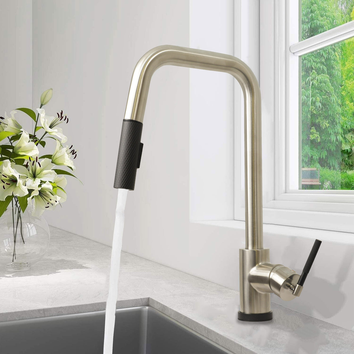 imda3.0公式アウトフィット CASCADE Single handle Pull-down Spray Kitchen Faucet - F23200