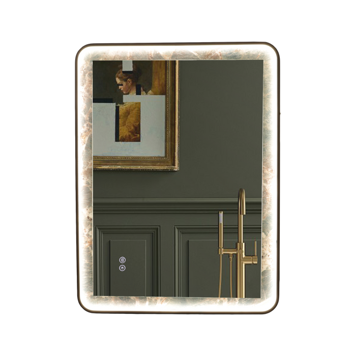 INFINITY RD Singtered Stone Bathroom LED Vanity Mirror (Amazon Green Background) - LEDBMF217GSLAB