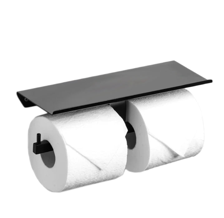 BATHROOM TOILET PAPER DOUBLE HOLDER WITH SHELF - COMING SOON