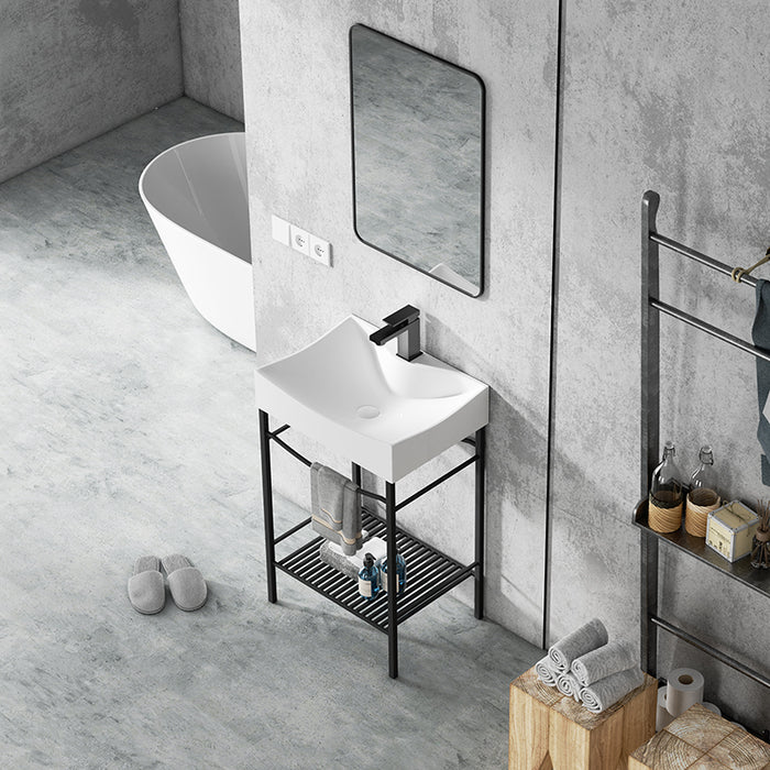 European Single Bathroom Vanity with Ceramic Vanity Top - VPSC27-22B