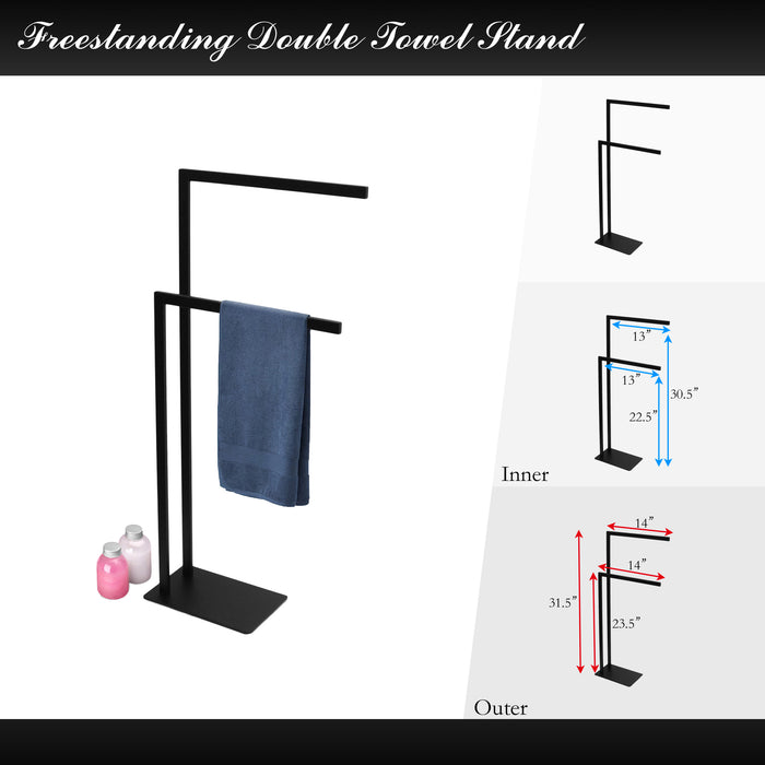 Bathtub Freestanding Double Towel Stand