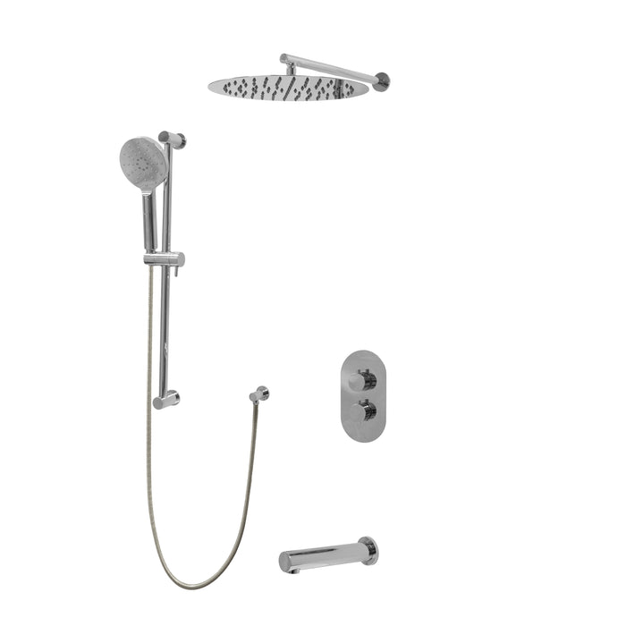CRYSTAL Three Way Thermostatic Shower System - Kit 1