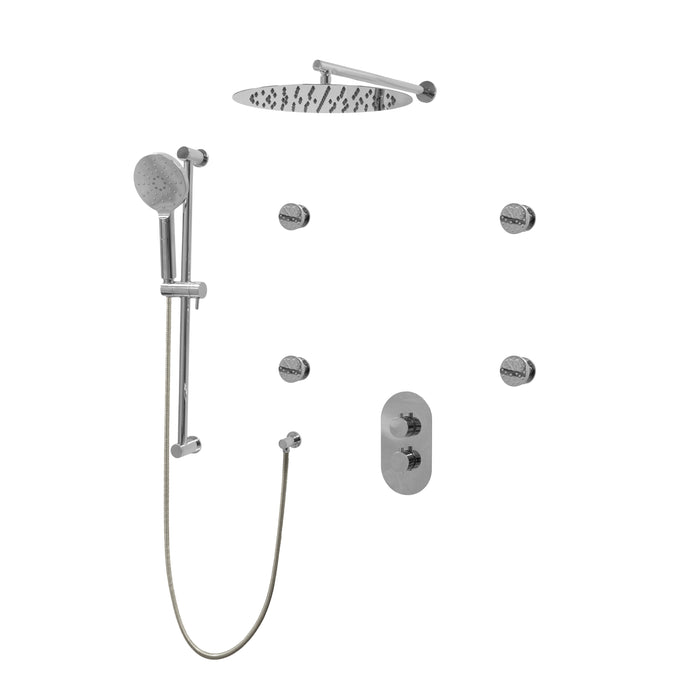 CRYSTAL Three Way Thermostatic Shower System - Kit 2